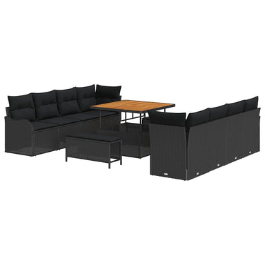 Tuin Sofa Set 11 st 10-Aantal zitplaatsen Zwart