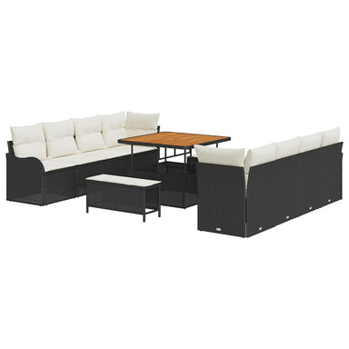 Tuin Sofa Set 11 st 10-Aantal zitplaatsen Zwart en Crème