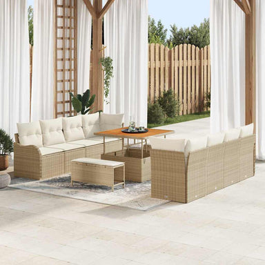 Tuin Sofa Set 11 st 10-Aantal zitplaatsen Beige en Crème