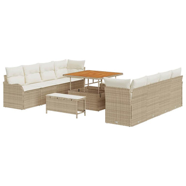 Tuin Sofa Set 11 st 10-Aantal zitplaatsen Beige en Crème