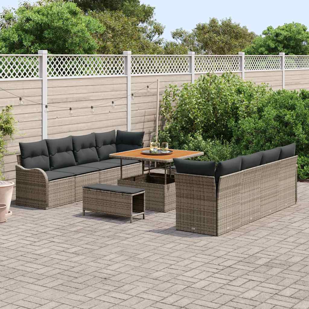 Tuin Sofa Set 11 st 10-Aantal zitplaatsen Grijs