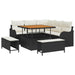 Tuin Sofa Set 8 st 7-Aantal zitplaatsen Zwart en Crème