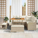 Tuin Sofa Set met kussen met opslag 8 pcs Beige en Crème