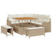 Tuin Sofa Set met kussen met opslag 8 pcs Beige en Crème