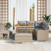 Tuin Sofa Set 8 st 7-Aantal zitplaatsen Beige en Licht Grijs