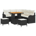 Tuin Sofa Set 8 st 7-Aantal zitplaatsen Zwart en Crème