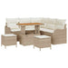 Tuin Sofa Set met kussen met opslag 8 pcs Beige en Crème