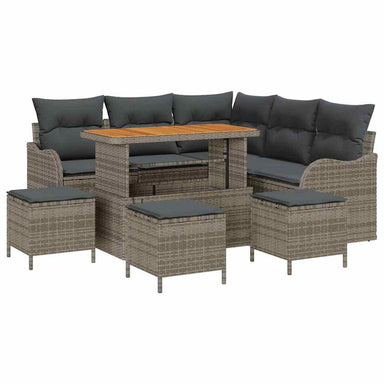 Tuin Sofa Set 9 st 8-Aantal zitplaatsen Grijs