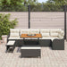 Tuin Sofa Set 9 st 8-Aantal zitplaatsen Zwart en Crème