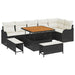Tuin Sofa Set 9 st 8-Aantal zitplaatsen Zwart en Crème
