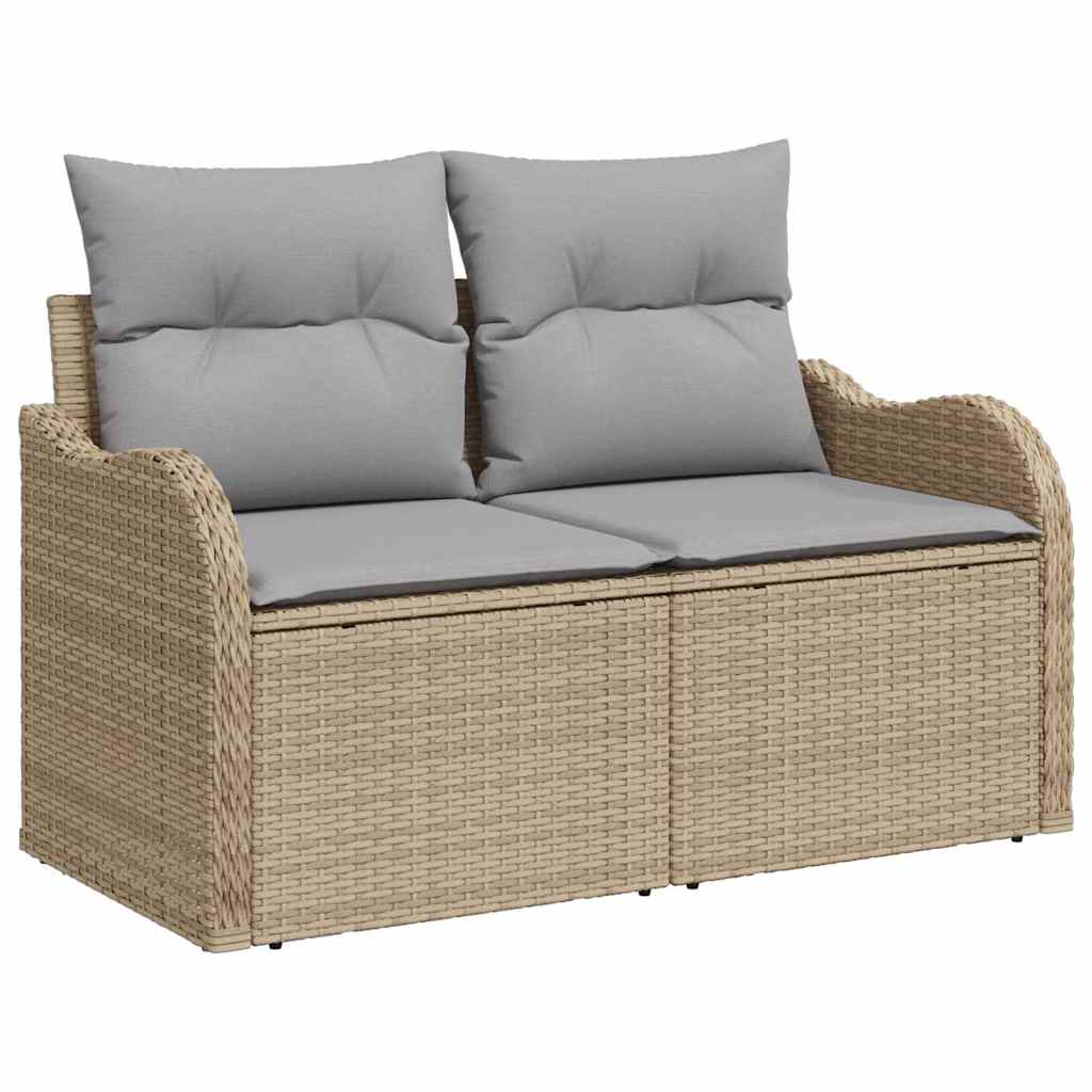 Tuin Sofa Set 9 st 8-Aantal zitplaatsen Beige en Licht Grijs