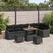Tuin Sofa Set 9 st 8-Aantal zitplaatsen Zwart