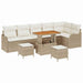 Tuin Sofa Set 9 st 8-Aantal zitplaatsen Beige en Crème