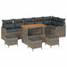 Tuin Sofa Set 10 st 9-Aantal zitplaatsen Grijs