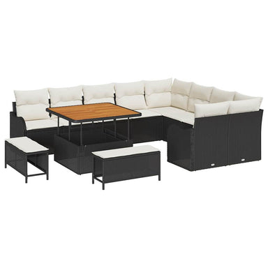 Tuin Sofa Set 12 st 11-Aantal zitplaatsen Zwart en Crème