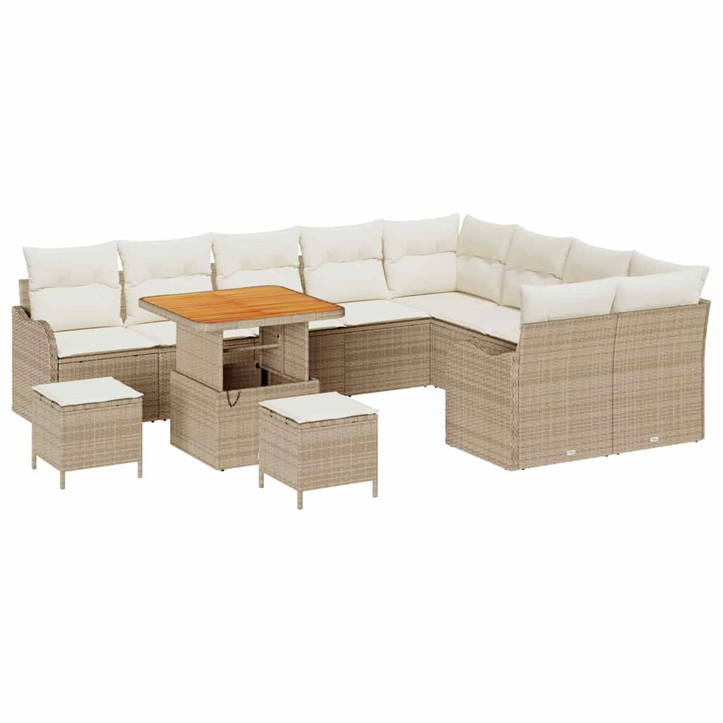 Tuin Sofa Set 12 st 11-Aantal zitplaatsen Beige en Crème