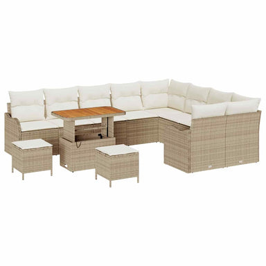 Tuin Sofa Set 12 st 11-Aantal zitplaatsen Beige en Crème