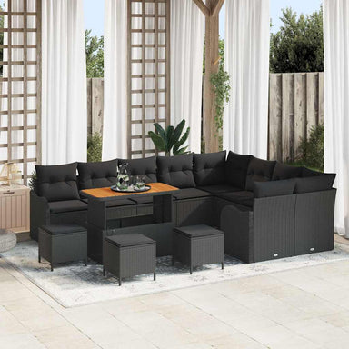 Tuin Sofa Set 13 st 12-Aantal zitplaatsen Zwart