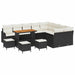 Tuin Sofa Set 13 st 12-Aantal zitplaatsen Zwart en Crème