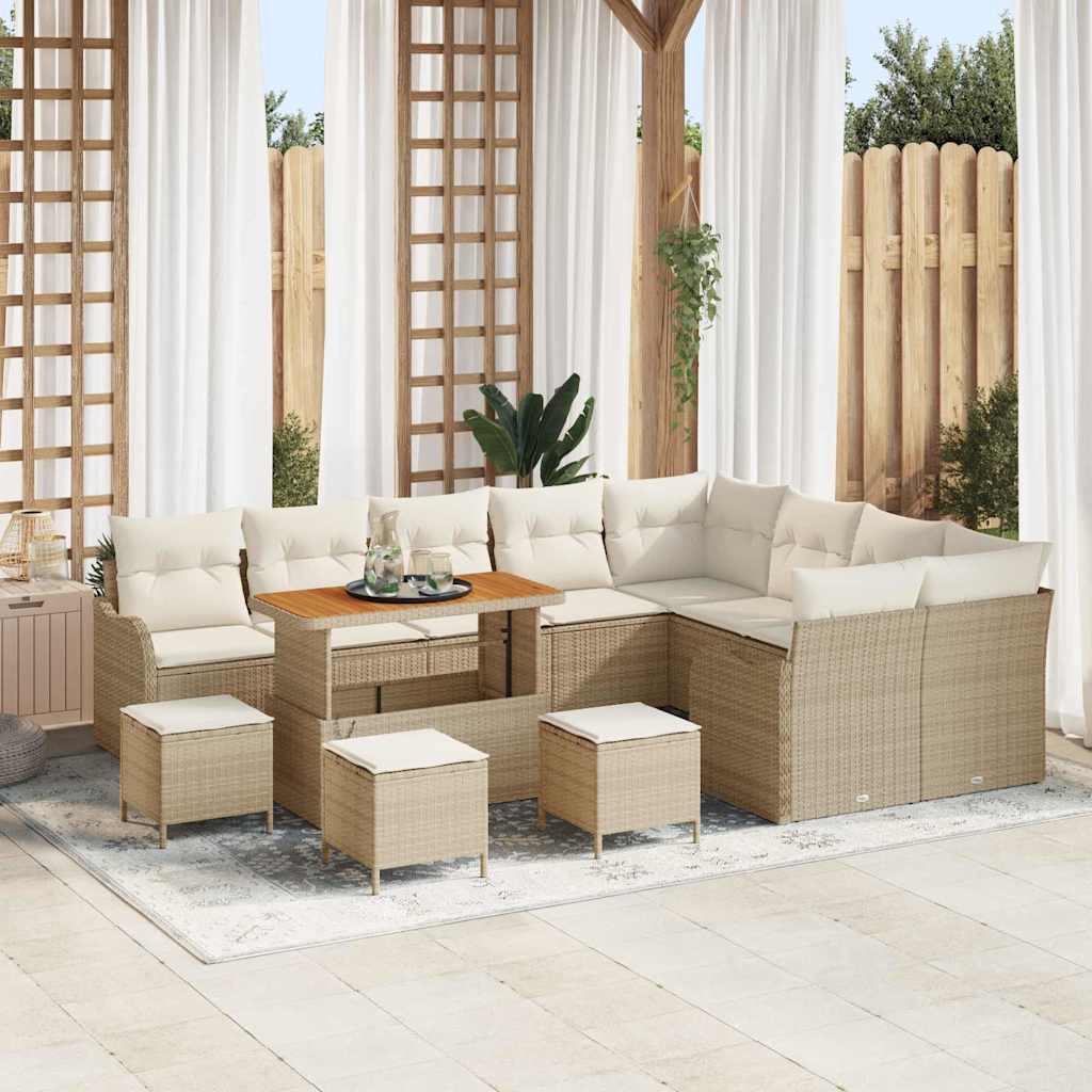 Tuin Sofa Set 13 st 12-Aantal zitplaatsen Beige en Crème