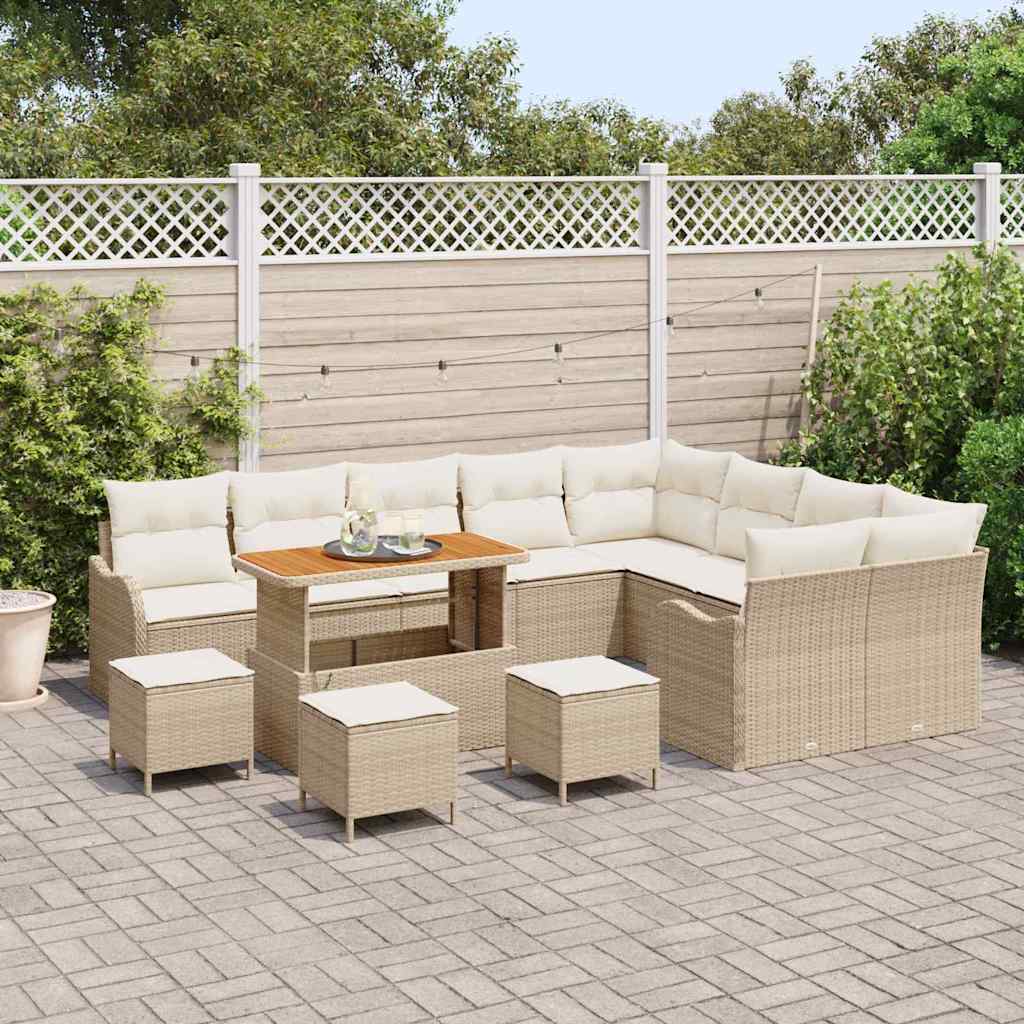 Tuin Sofa Set 13 st 12-Aantal zitplaatsen Beige en Crème