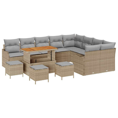 Tuin Sofa Set 13 st 12-Aantal zitplaatsen Beige en Licht Grijs