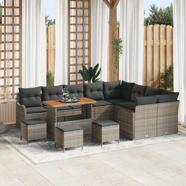 Tuin Sofa Set 13 st 12-Aantal zitplaatsen Grijs