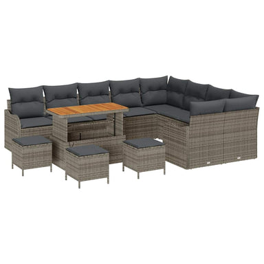 Tuin Sofa Set 13 st 12-Aantal zitplaatsen Grijs