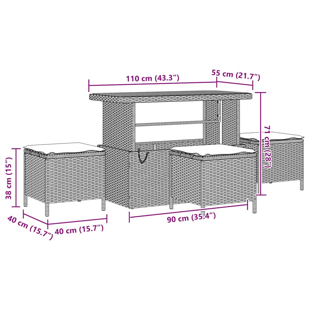 Tuin Sofa Set 13 st 12-Aantal zitplaatsen Grijs
