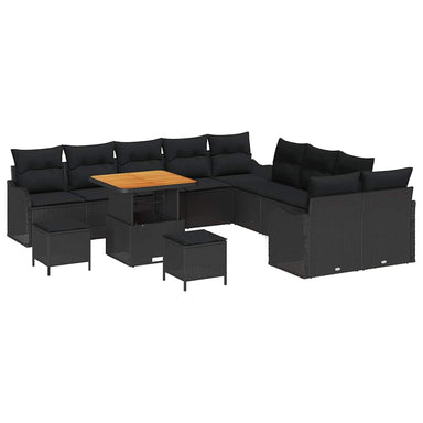 Tuin Sofa Set 13 st 12-Aantal zitplaatsen Zwart