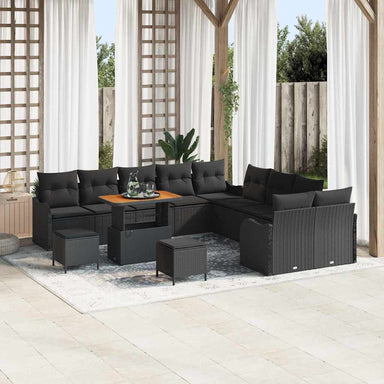 Tuin Sofa Set 13 st 12-Aantal zitplaatsen Zwart