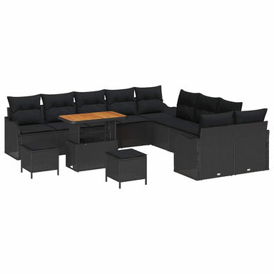 Tuin Sofa Set 13 st 12-Aantal zitplaatsen Zwart