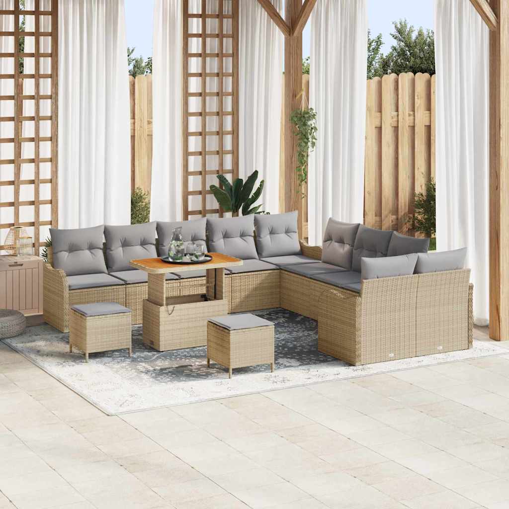 Tuin Sofa Set 13 st 12-Aantal zitplaatsen Beige en Licht Grijs