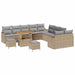 Tuin Sofa Set 13 st 12-Aantal zitplaatsen Beige en Licht Grijs