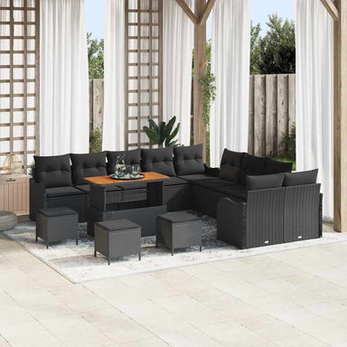 Tuin Sofa Set 14 st 13-Aantal zitplaatsen Zwart