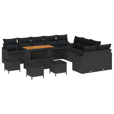 Tuin Sofa Set 14 st 13-Aantal zitplaatsen Zwart