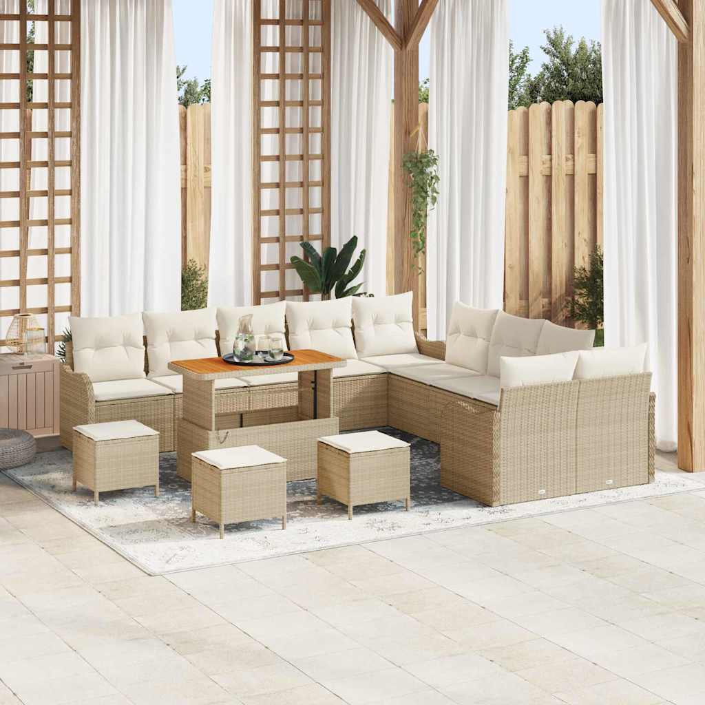 Tuin Sofa Set 14 st 13-Aantal zitplaatsen Beige en Crème