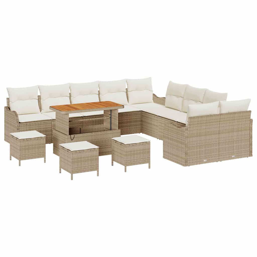 Tuin Sofa Set 14 st 13-Aantal zitplaatsen Beige en Crème