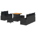 Tuin Sofa Set 8 st 7-Aantal zitplaatsen Zwart