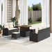 Tuin Sofa Set 8 st 7-Aantal zitplaatsen Zwart en Crème