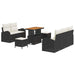 Tuin Sofa Set 8 st 7-Aantal zitplaatsen Zwart en Crème