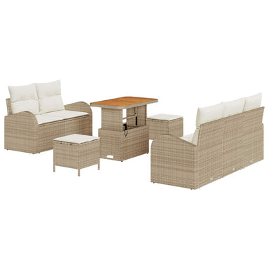 Tuin Sofa Set 8 st 7-Aantal zitplaatsen Beige en Crème