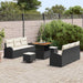 Tuin Sofa Set 9 st 8-Aantal zitplaatsen Zwart en Crème