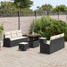 Tuin Sofa Set 9 st 8-Aantal zitplaatsen Zwart en Crème