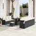 Tuin Sofa Set 10 st 9-Aantal zitplaatsen Zwart en Crème