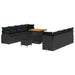 Tuin Sofa Set 11 st 10-Aantal zitplaatsen Zwart