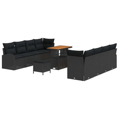 Tuin Sofa Set 11 st 10-Aantal zitplaatsen Zwart
