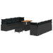 Tuin Sofa Set 11 st 10-Aantal zitplaatsen Zwart