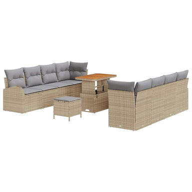 Tuin Sofa Set 11 st 10-Aantal zitplaatsen Beige en Licht Grijs