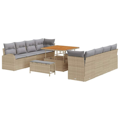 Tuin Sofa Set 11 st 10-Aantal zitplaatsen Beige en Licht Grijs